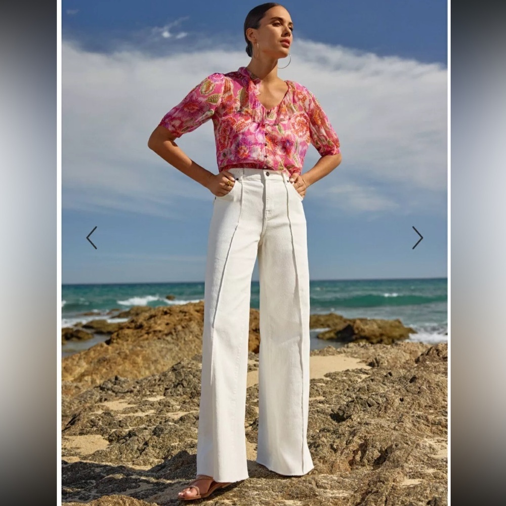 Johnny Was The braided Wide Leg Jeans  Size 28 Retail $278 NWT